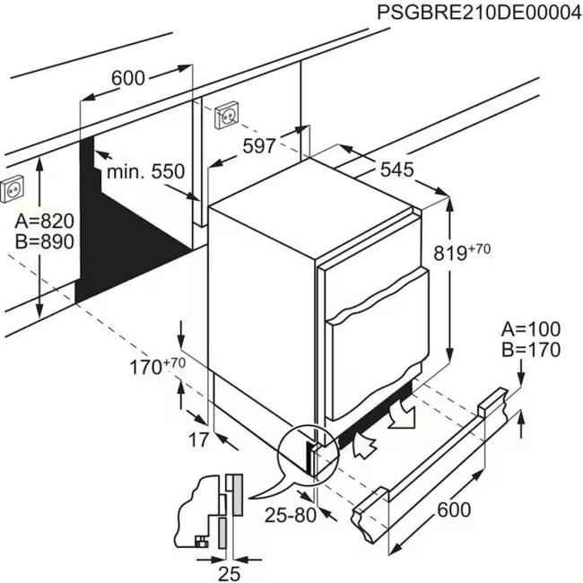 AEG OSK6I82EF  | Onderbouw koelkast  | 82 cm