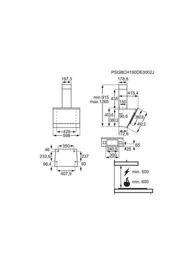 AEG DD5661V 9000 serie SilenceTech Schouwafzuigkap 60 cm