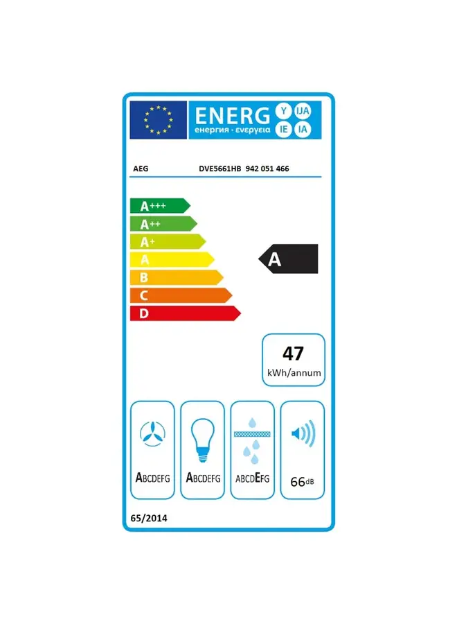 AEG DD5661V 9000 serie SilenceTech Schouwafzuigkap 60 cm