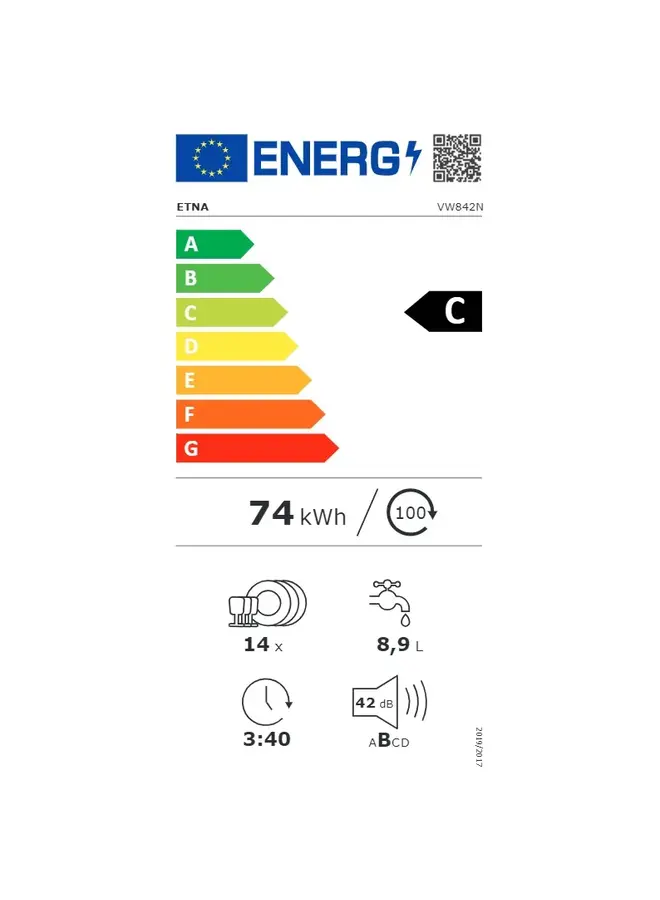 ETNA VW842N inbouw vaatwasser