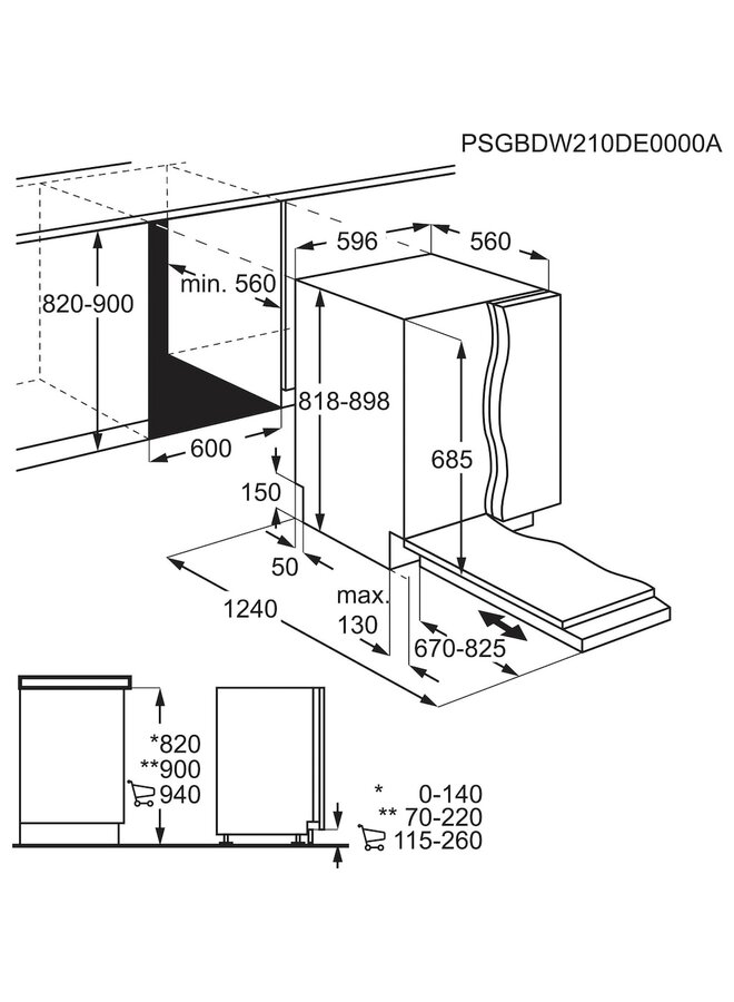 AEG FSE75757P inbouw vaatwasser OpenDry Proclean