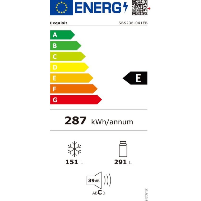 EXQUISIT Exquisit SBS236-041EB | Amerikaanse koelkast  |Zwart