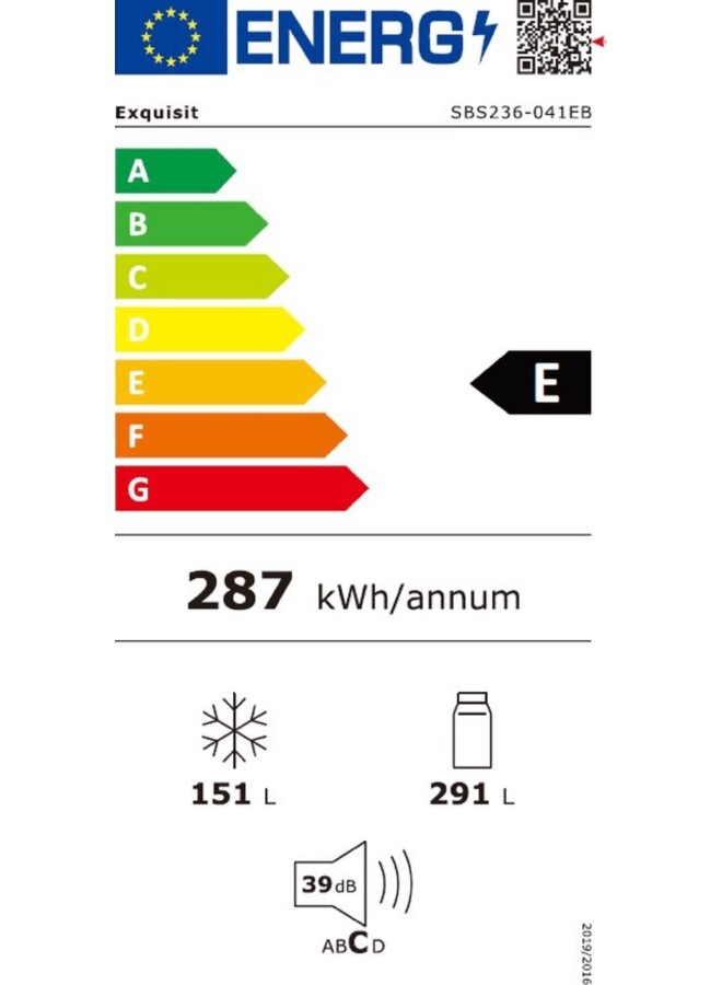 Exquisit SBS236-041EB | Amerikaanse koelkast |Zwart