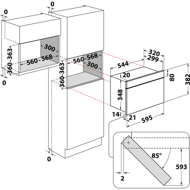 Bauknecht EMNK3 2138 IN inbouw solo magnetron nis 36 cm