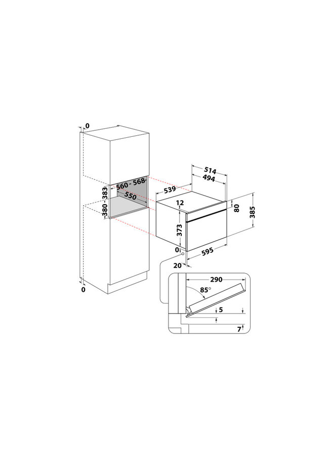 Whirlpool WMBD5 I4PT inbouw solo magnetron  45 cm
