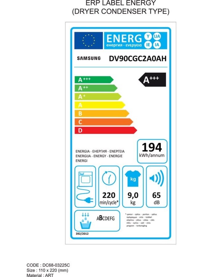 Samsung DV90CGC2A0TH warmtepompdroger A++
