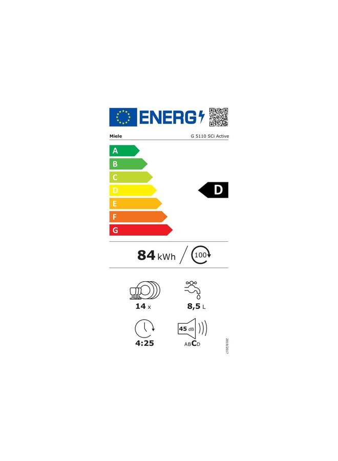 Miele G 5110 SCi Active half geintegreerde vaatwasser