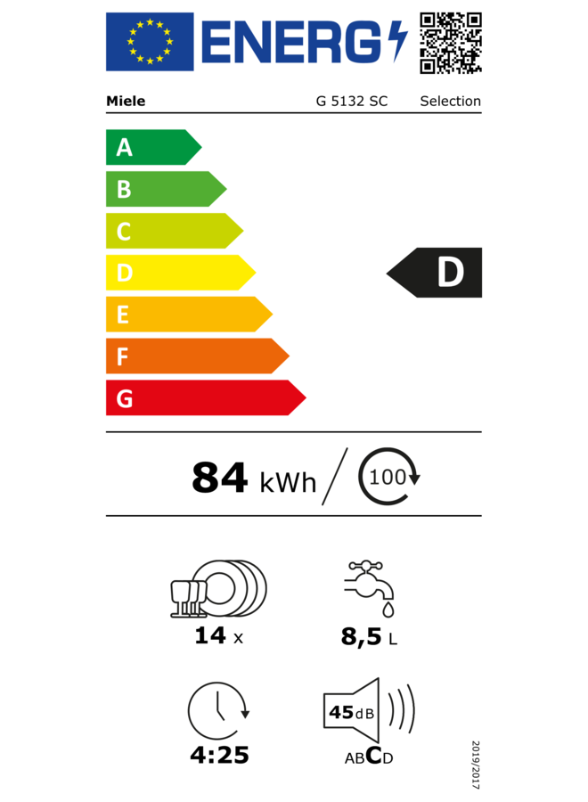 Miele G 5132 BRWS Selection vrijstaande vaatwasser