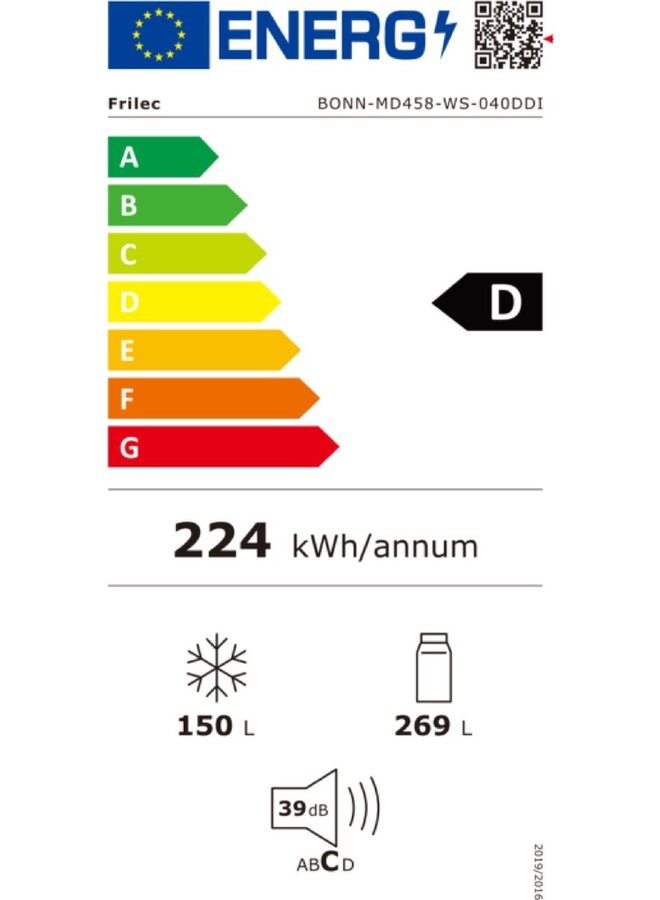 FRILEC BONN-MD458-WS-040DDI Amerikaanse koelkast