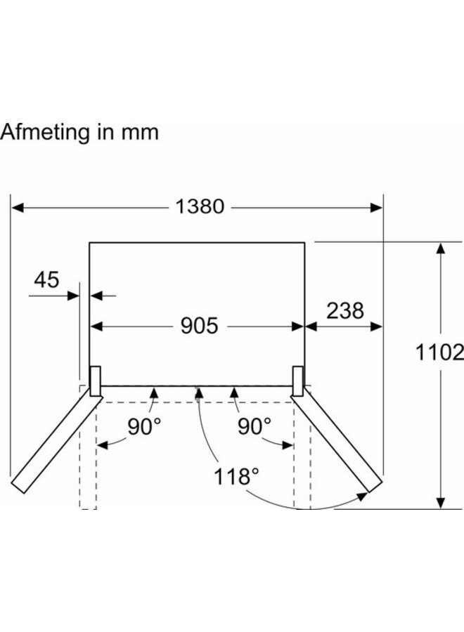 Siemens KF96NAXEA French Door Amerikaanse koelkast