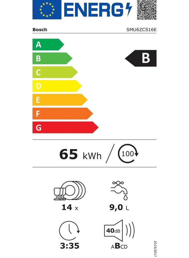 Bosch SMU6ZCS16E onderbouw vaatwasser
