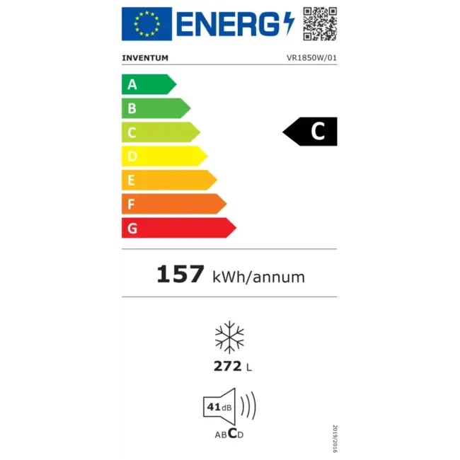 Inventum VR1850W  | Vrieskast | Nofrost | Label C |  272 Liter