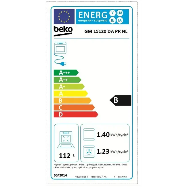 Beko GM 15120 DA PR NL gasfornuis 90 cm Zwart/RVS