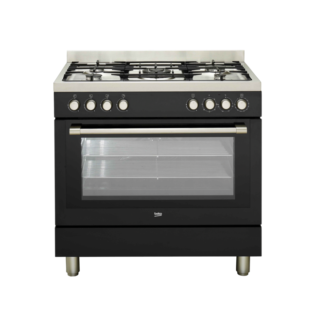 Beko GM 15120 DA PR NL gasfornuis 90 cm Zwart/RVS
