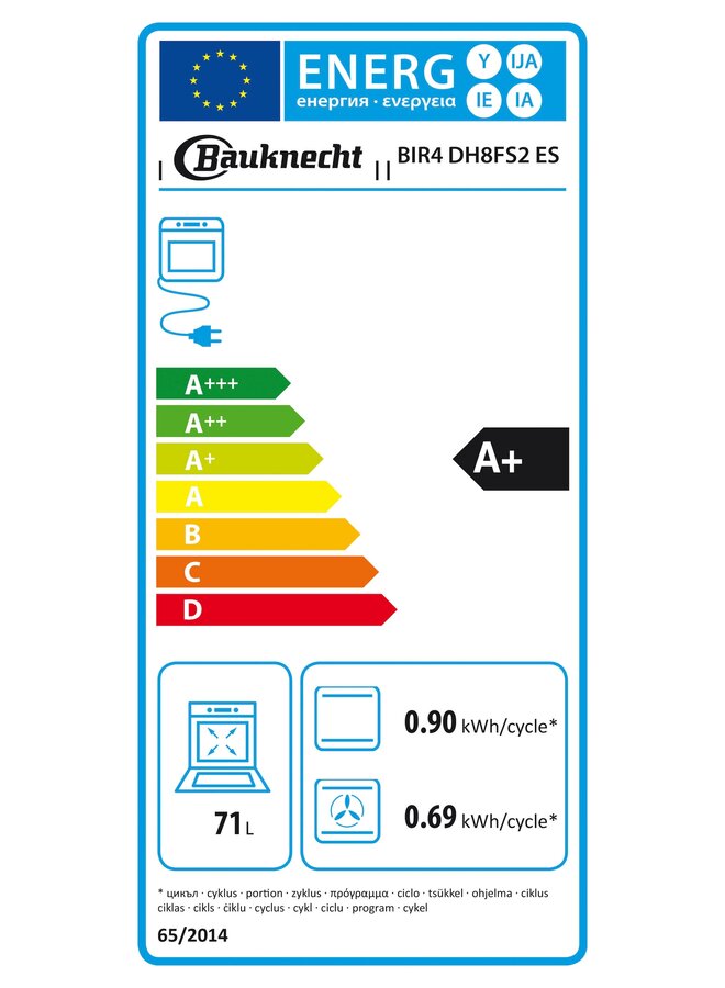 Bauknecht BIR4 DH8FS2 ES | Inbouw oven | DiamondClean | Zwart