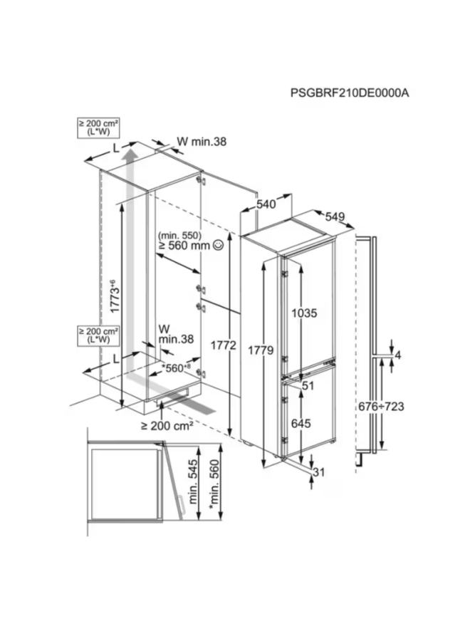 AEG SD18ES inbouw koelvriescombinatie 178 cm