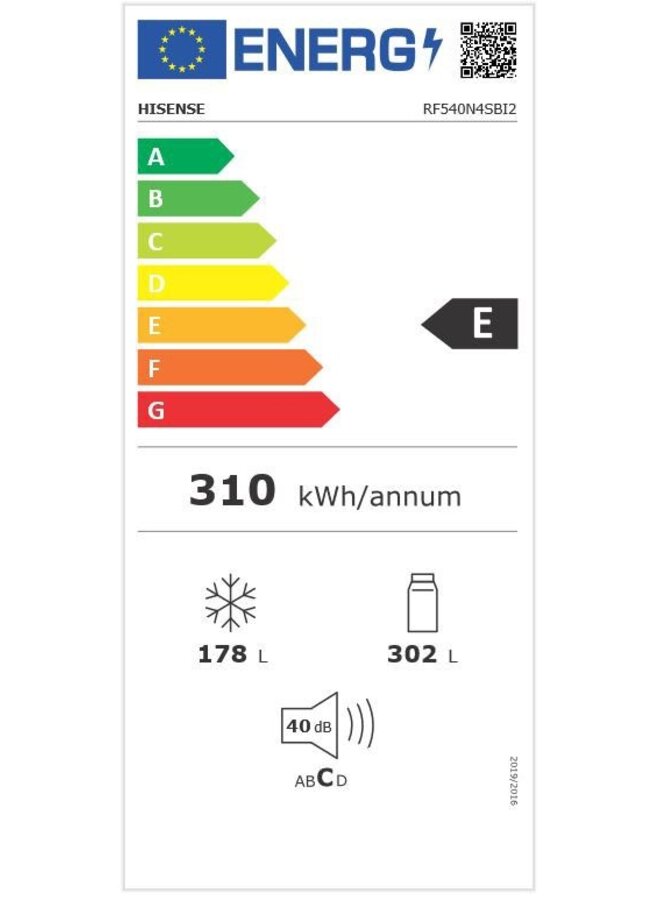 Hisense RF540N4SBF2 French door | Amerikaanse koelkast 80 cm | Zwart
