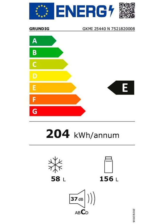 Grundig GKMI 25440 N inbouw koelvriescombinatie 144 - 145 cm