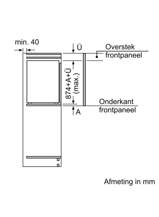 Siemens KI21RADD1 | Inbouw koelkast | 88 cm