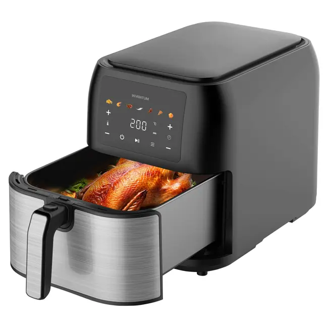 Inventum Airfryer - Inhoud 8 liter - Zwart/RVS | GF801HLDB