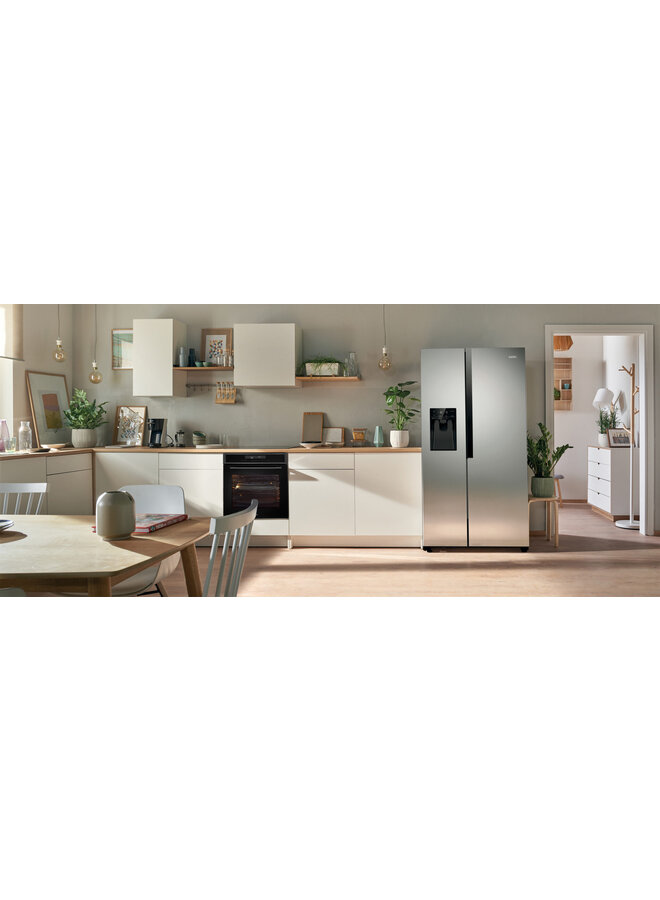 ETNA AKV778IRVS Amerikaanse koelkast Water- en ijsdispenser