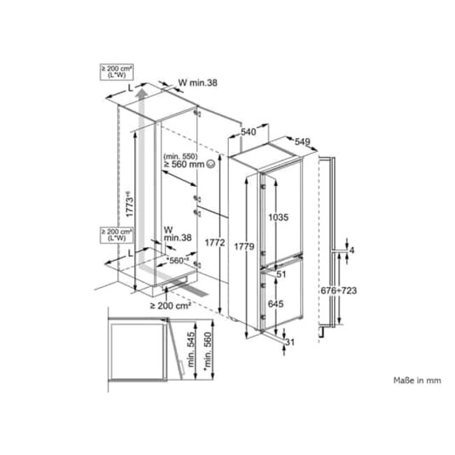 AEG NSC5S183ES inbouw koelvriescombinatie 178 cm