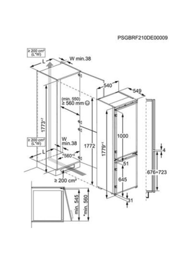 NSC6N183ES | Inbouw koelvriescombinatie | 178 cm | Nofrostt