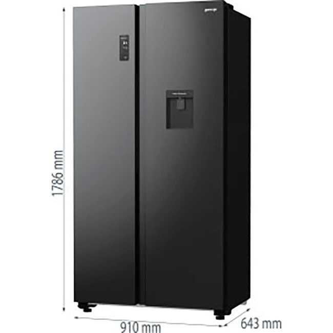 Gorenje  NRR 9185 EABXLWD Amerikaanse koelkast Zwart