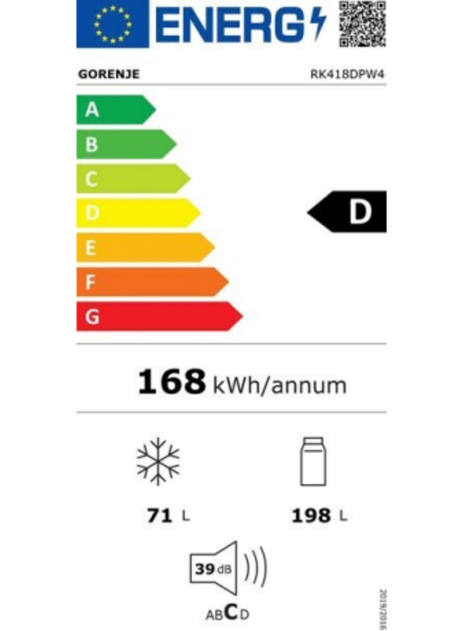 Gorenje RK 418 DPW4 koelvriescombinatie
