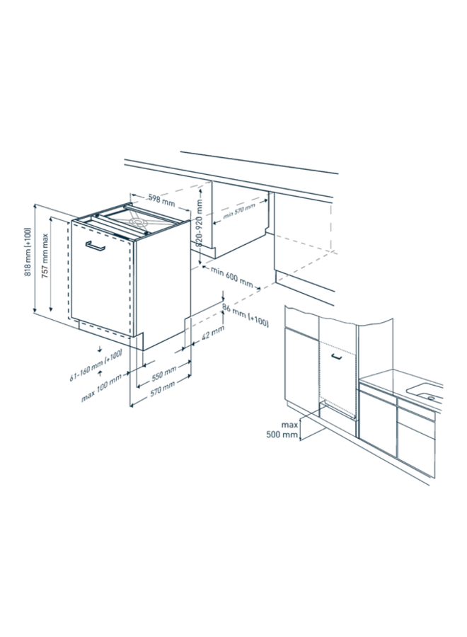 Grundig GNVP2450 inbouw vaatwasser