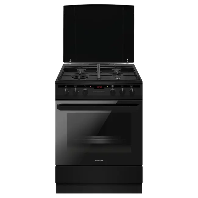 Inventum VFG6034WGZWA | Gasfornuis | Zwart | Hetelucht | 60 cm