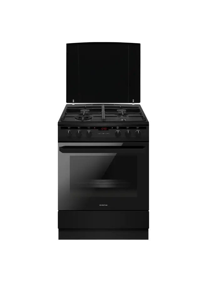 Inventum VFG6034WGZWA | Gasfornuis | Zwart | Hetelucht | 60 cm
