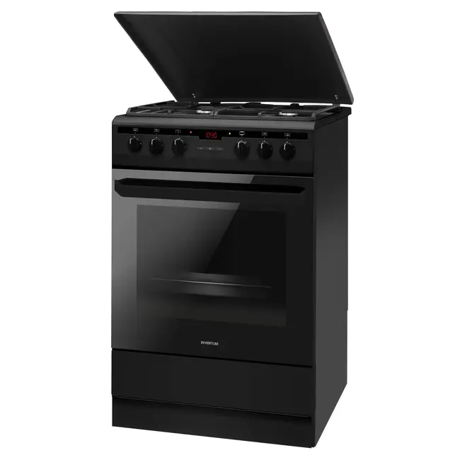 Inventum VFG6034WGZWA | Gasfornuis | Zwart | Hetelucht | 60 cm