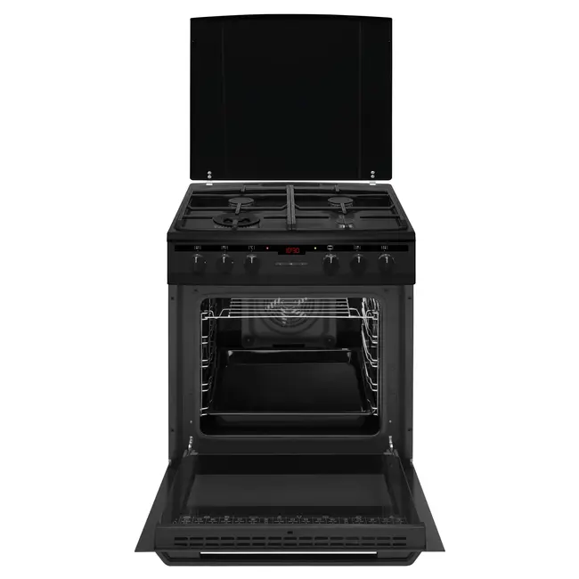 Inventum VFG6034WGZWA | Gasfornuis | Zwart | Hetelucht | 60 cm