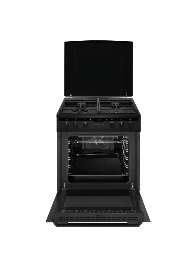 Inventum VFG6034WGZWA | Gasfornuis | Zwart | Hetelucht | 60 cm