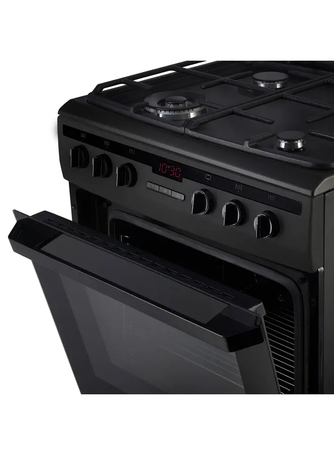 Inventum VFG6034WGZWA | Gasfornuis | Zwart | Hetelucht | 60 cm