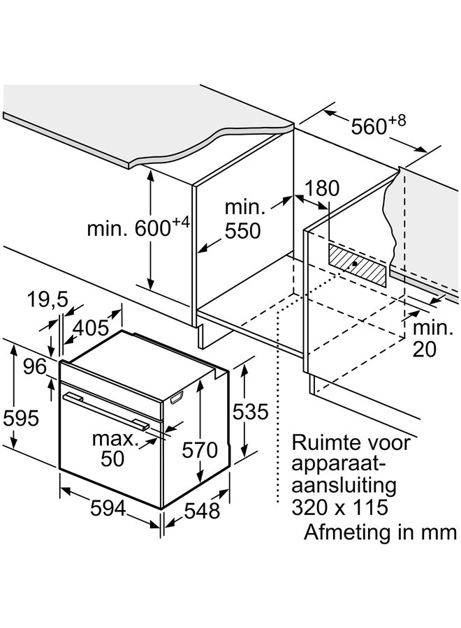 Bosch HBA514BB3 | Inbouwoven | Zwart | 60 cm