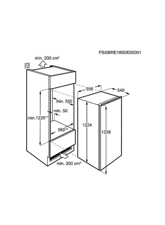 AEG ABE812E6NF Inbouw vriezer 122 cm Nofrost