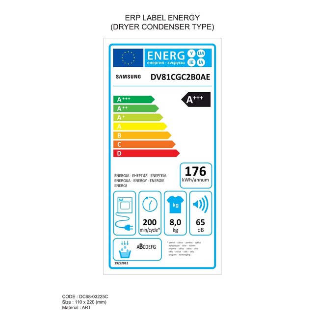 Samsung DV81CGC2B0AE warmtepompdroger A+++ 8 kg