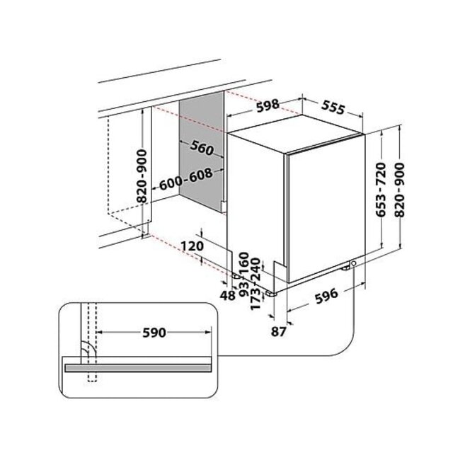 Bauknecht  B0I D551A S  inbouw vaatwasser | Autodeur | Label B