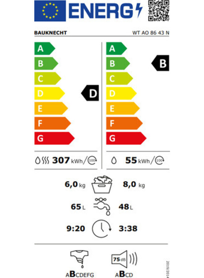 Bauknecht WT AO 86 43 N wasdroogcombinatie