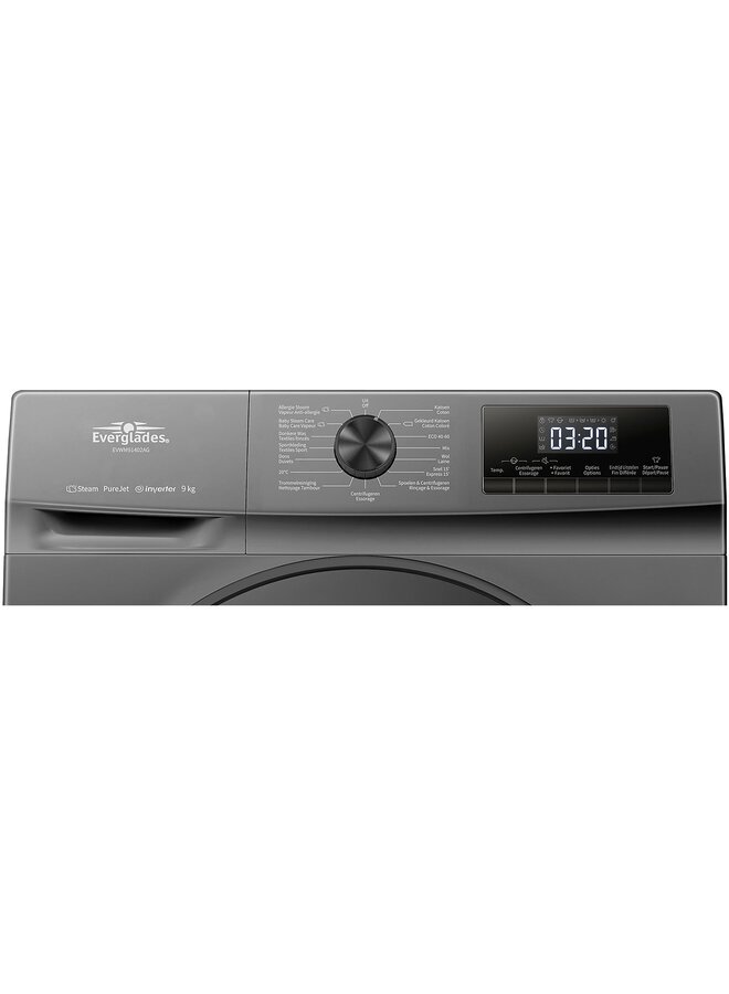 Everglades EVWM91402AG wasmachine 9 kg Zwart
