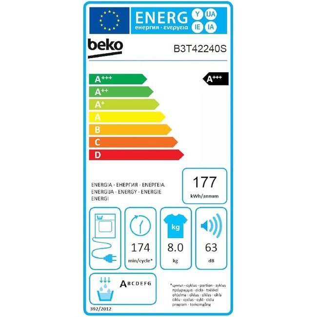 Beko B3T42240S | Warmtepompdroger | 8 kg | C