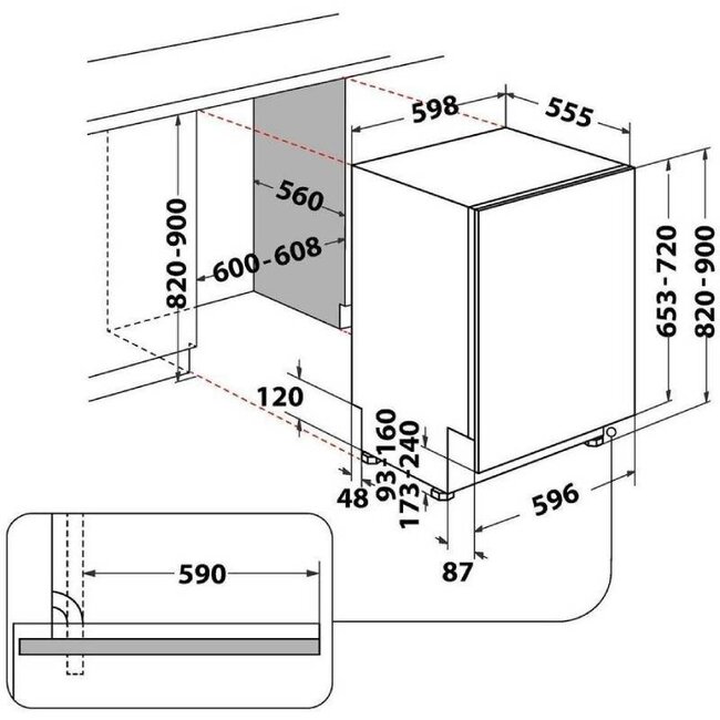 Bauknecht OBUC Ecosilent 8650 onderbouw vaatwasser