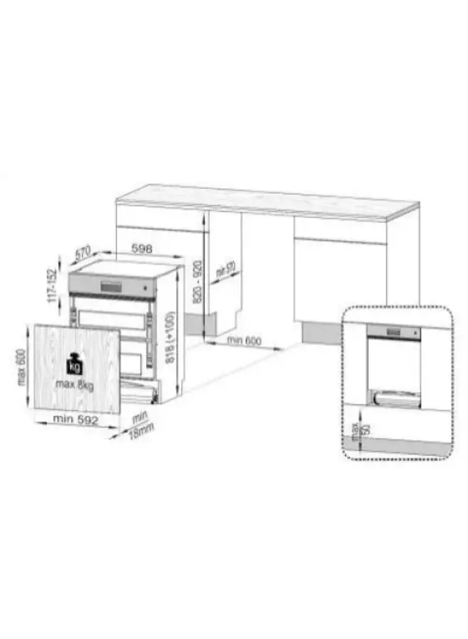 Beko DSN28640X | Half geintegreerde vaatwasser | Label C