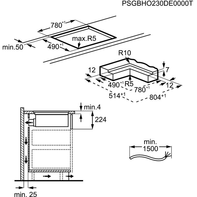 AEG XCD6847CS   | Inductie kookplaat met afzuiging