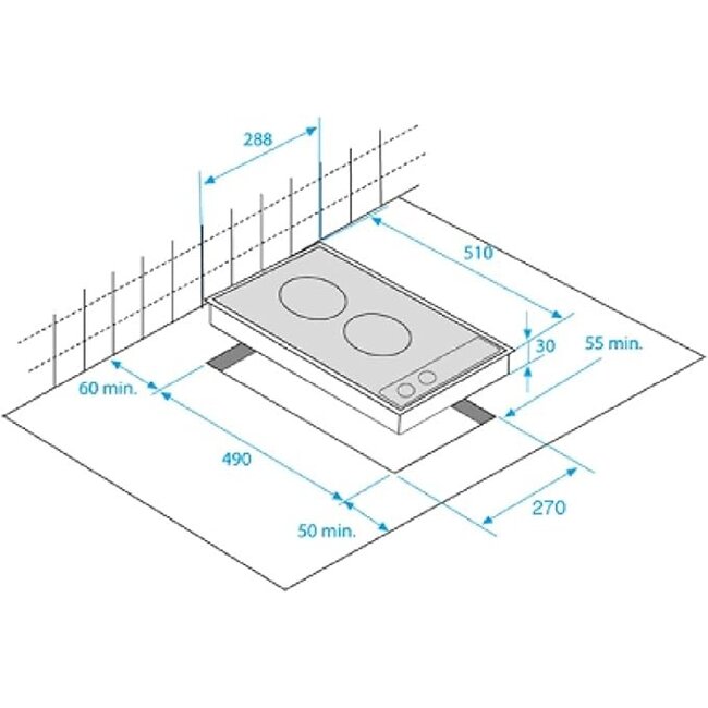 Beko HDMC 32400 TX  keramische kookplaat 2-pits