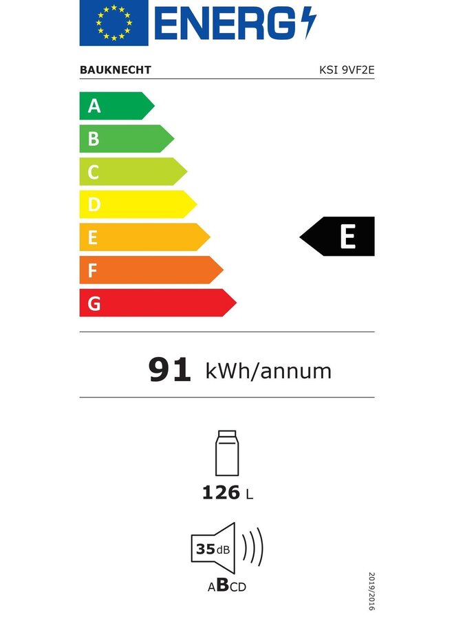 Bauknecht KSI 9VF2E inbouw koelkast |  88 cm