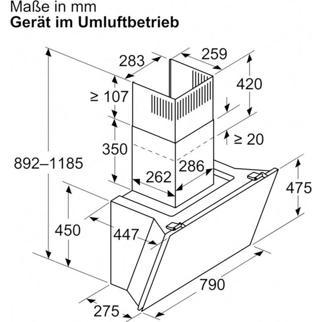 Neff D88IAN2S0 | N 70 | Wandschouwkap | 80 cm  | Zwart glas