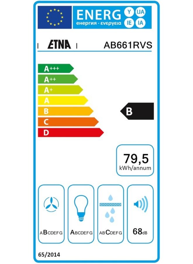 Etna AB661RVS Afzuigkap schouwkap | 60 cm | RVS